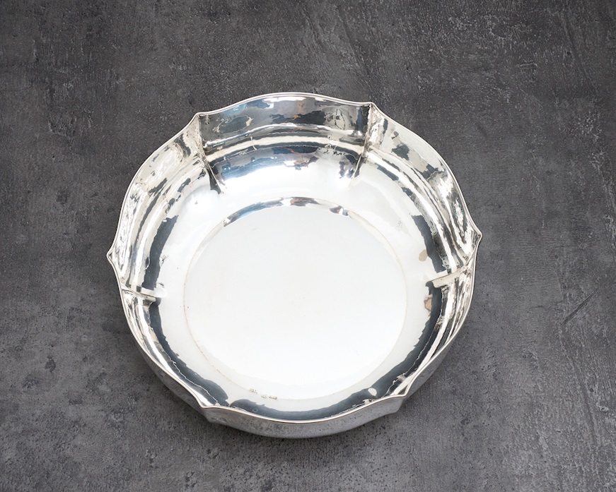 Ciotola tonda argento 397 grammi in stile Settecento usato ricondizionato Zanolli Vintage