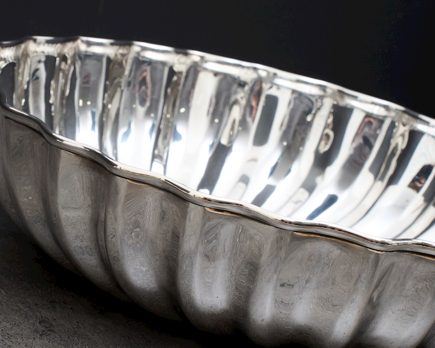 Ciotola tonda argento 571 grammi torcion usato ricondizionato Zanolli Vintage