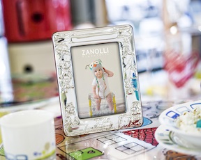 Cornice Bimbo Nascita argento con decorazione giocattoli Selezione Zanolli