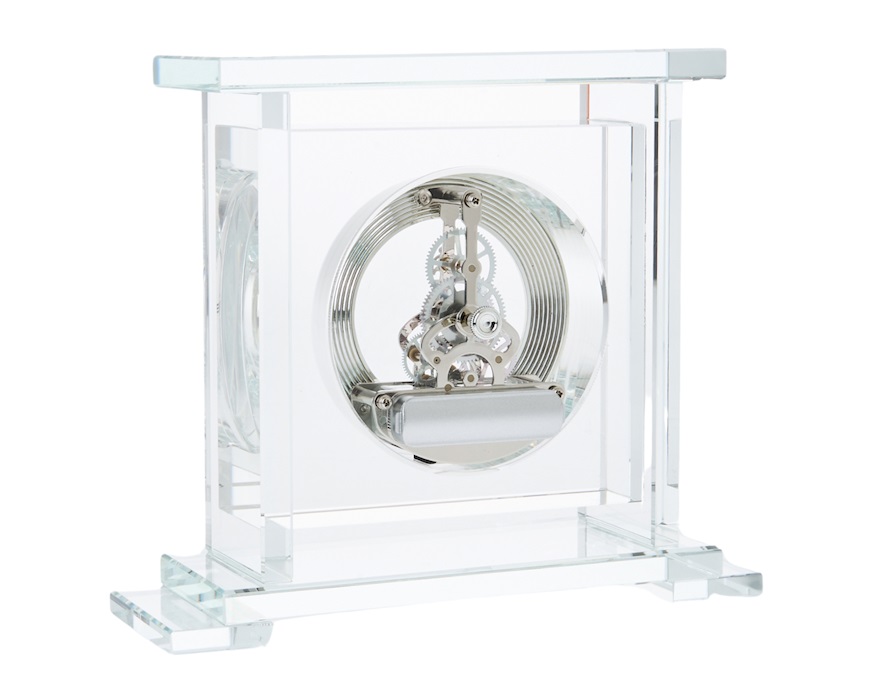 Table clock crystal with visible movement Ottaviani
