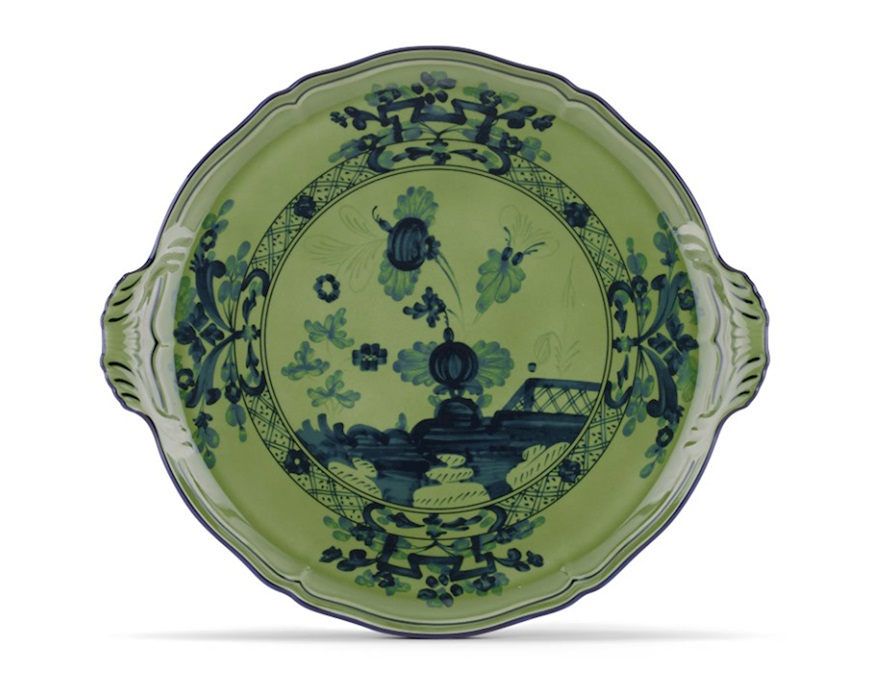 Cake plate Oriente Italiano Malachi porcelain Richard Ginori