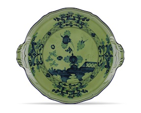 Cake plate Oriente Italiano Malachi porcelain Richard Ginori