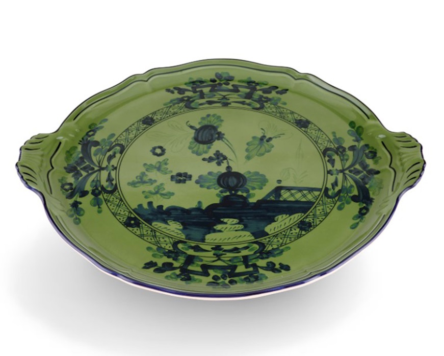 Cake plate Oriente Italiano Malachi porcelain Richard Ginori