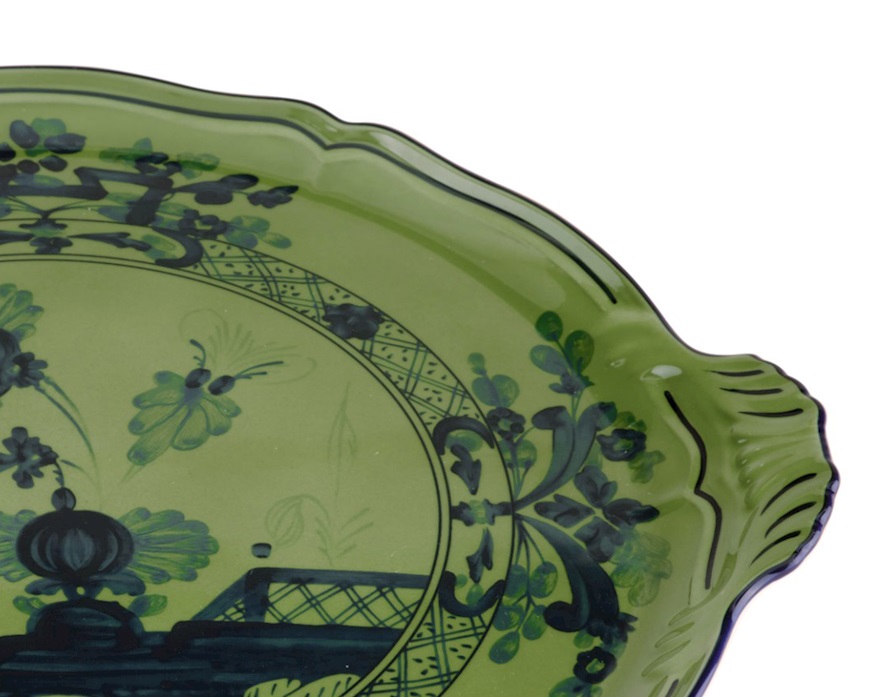 Cake plate Oriente Italiano Malachi porcelain Richard Ginori