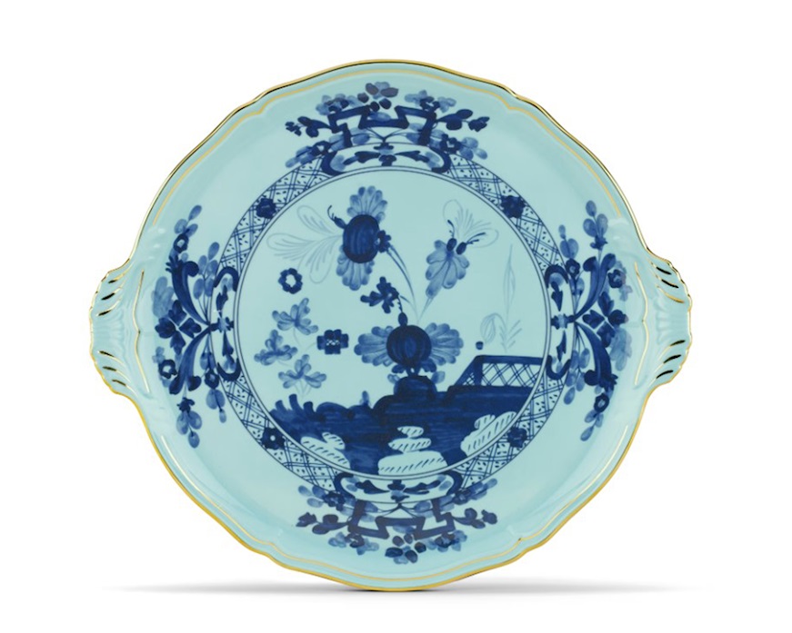 Cake plate Oriente Italiano Iris porcelain Richard Ginori