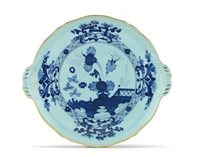 Cake plate Oriente Italiano Iris porcelain Richard Ginori
