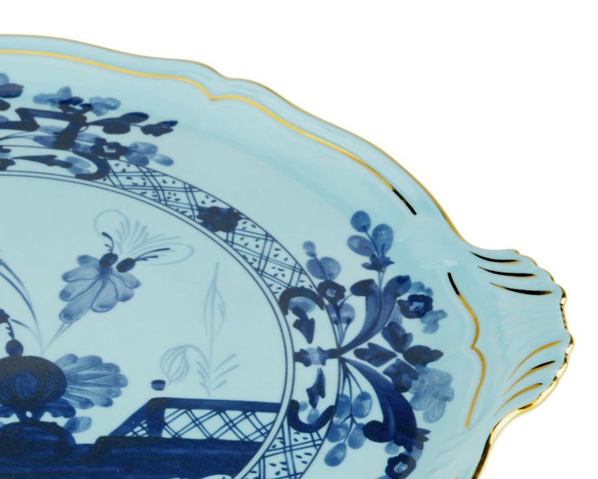 Cake plate Oriente Italiano Iris porcelain Richard Ginori