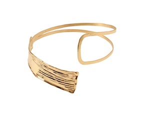 Bracciale rigido argento dorato a fascia zigrinata Selezione Zanolli