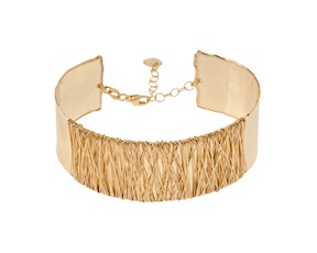 Bracciale schiava argento dorato con fascia millefili Selezione Zanolli