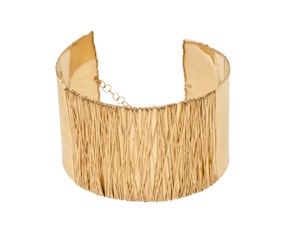 Bracciale schiava argento dorato con fascia millefili Selezione Zanolli