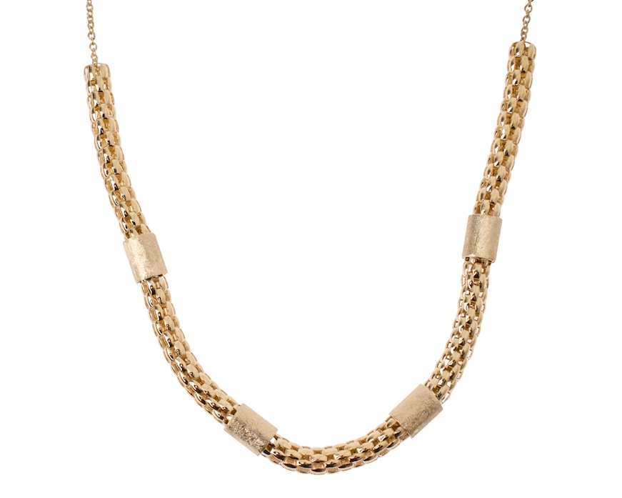 Collana argento dorato con inserti satinati Selezione Zanolli