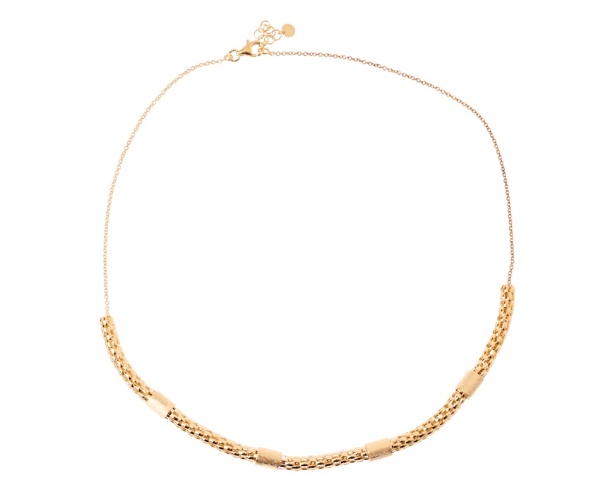 Collana argento dorato con inserti satinati Selezione Zanolli