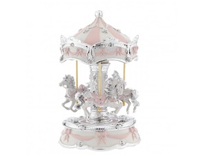 Music box Horses carousel pink Selezione Zanolli