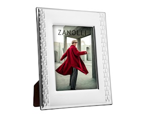 Cornice argento pvd con lavorazione laterale e retro in legno Selezione Zanolli