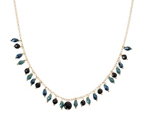 Collana argento dorato con cristalli blu ottanio Selezione Zanolli