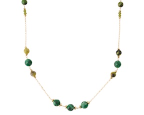 Collana argento dorato con labradorite e giada Selezione Zanolli