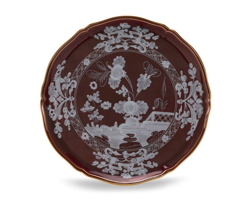 Cake plate Oriente Italiano Castagn porcelain Richard Ginori
