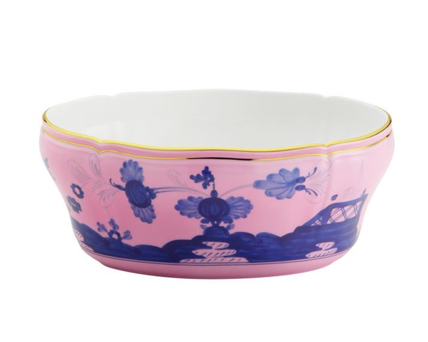 Insalatiera ovale Oriente Italiano Azalea porcellana Richard Ginori