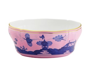 Insalatiera ovale Oriente Italiano Azalea porcellana Richard Ginori