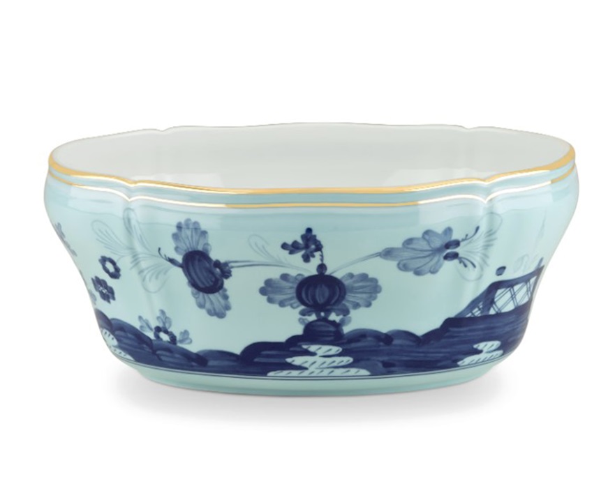 Insalatiera ovale Oriente Italiano Iris porcellana Richard Ginori