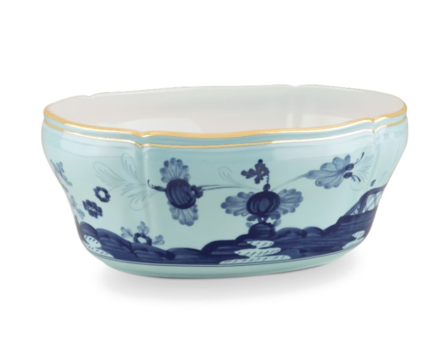 Insalatiera ovale Oriente Italiano Iris porcellana Richard Ginori