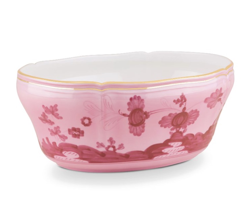 Insalatiera ovale Oriente Italiano Porpora porcellana Richard Ginori