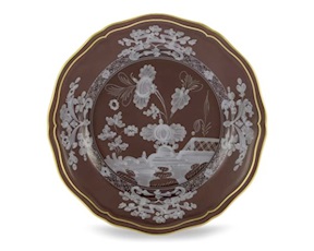 Piatto pane Oriente Italiano Castagna porcellana Richard Ginori