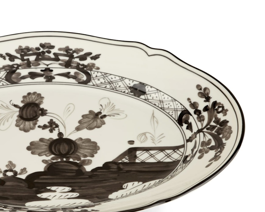 Vassoio ovale Oriente Italiano Albus porcellana Richard Ginori