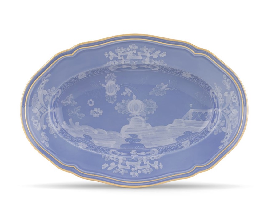 Vassoio ovale Oriente Italiano Pervinca porcellana Richard Ginori