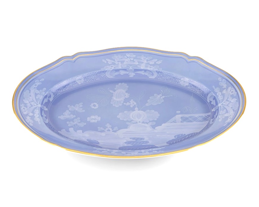 Vassoio ovale Oriente Italiano Pervinca porcellana Richard Ginori