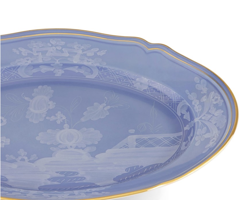 Vassoio ovale Oriente Italiano Pervinca porcellana Richard Ginori