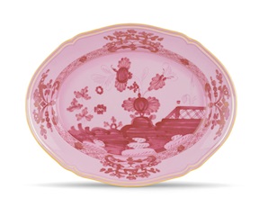 Vassoio ovale Oriente Italiano Porpora porcellana Richard Ginori