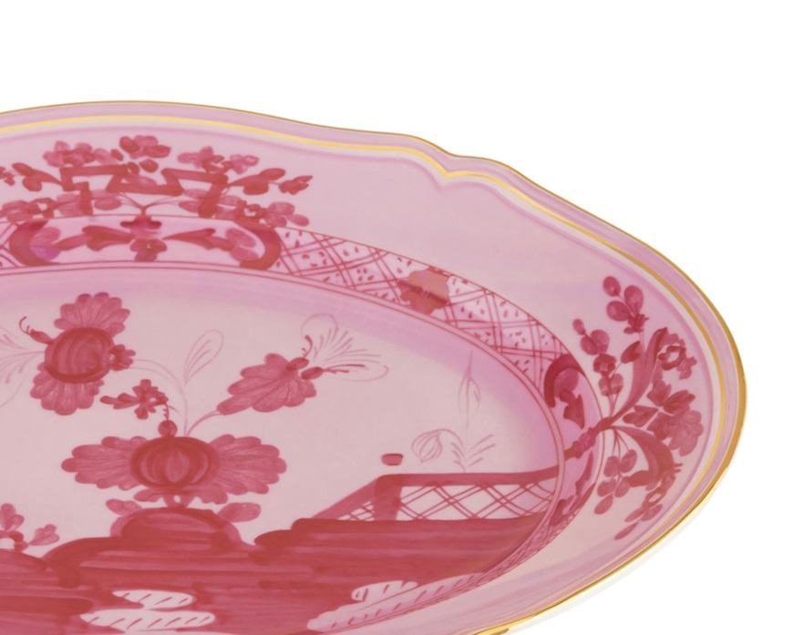 Vassoio ovale Oriente Italiano Porpora porcellana Richard Ginori