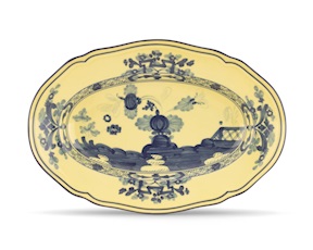 Vassoio ovale Oriente Italiano Citrino porcellana Richard Ginori