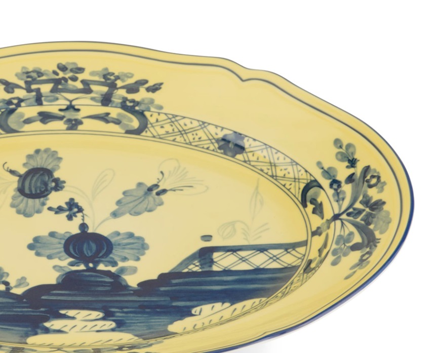 Vassoio ovale Oriente Italiano Citrino porcellana Richard Ginori