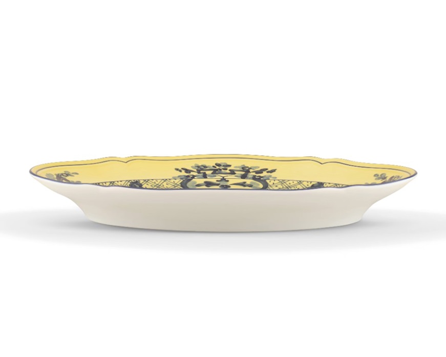 Vassoio ovale Oriente Italiano Citrino porcellana Richard Ginori