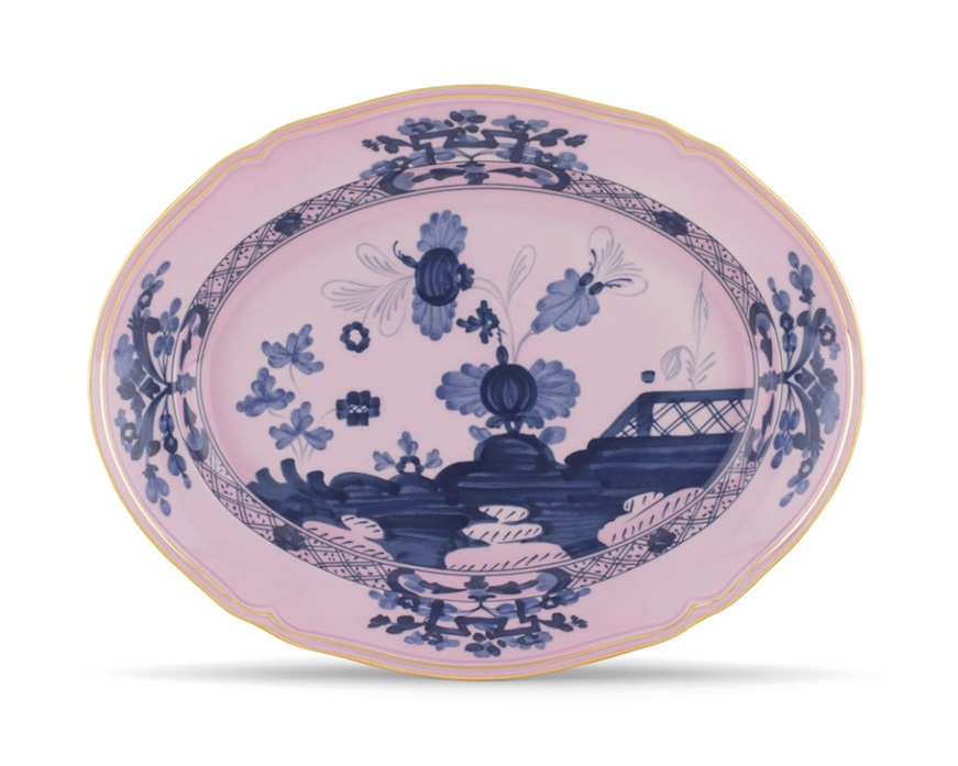 Vassoio ovale Oriente Italiano Azalea porcellana Richard Ginori