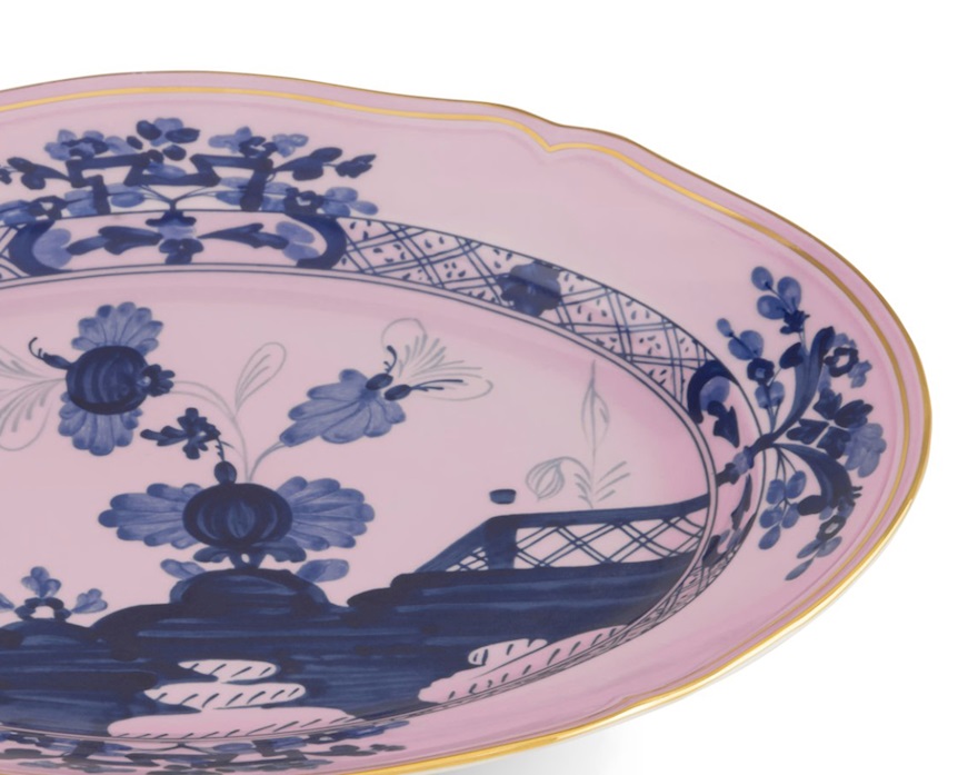 Vassoio ovale Oriente Italiano Azalea porcellana Richard Ginori