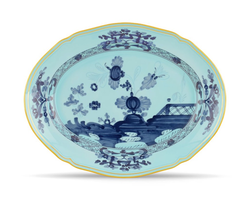 Oval tray Oriente Italiano Iris porcelain Richard Ginori