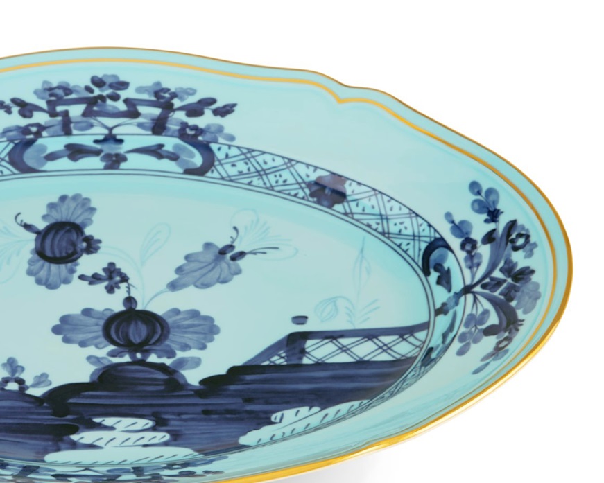 Oval tray Oriente Italiano Iris porcelain Richard Ginori