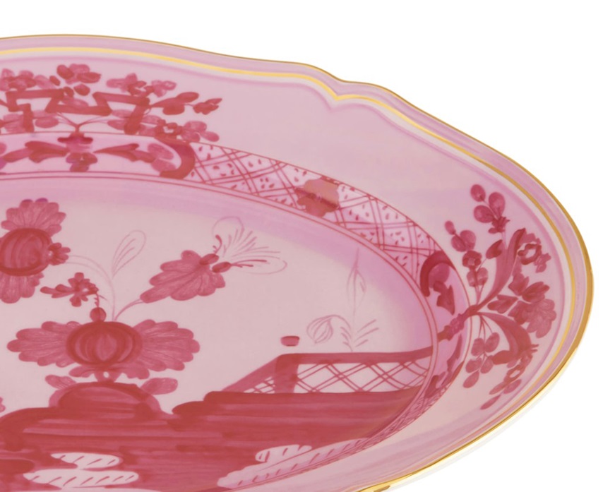Vassoio ovale Oriente Italiano Porpora porcellana Richard Ginori