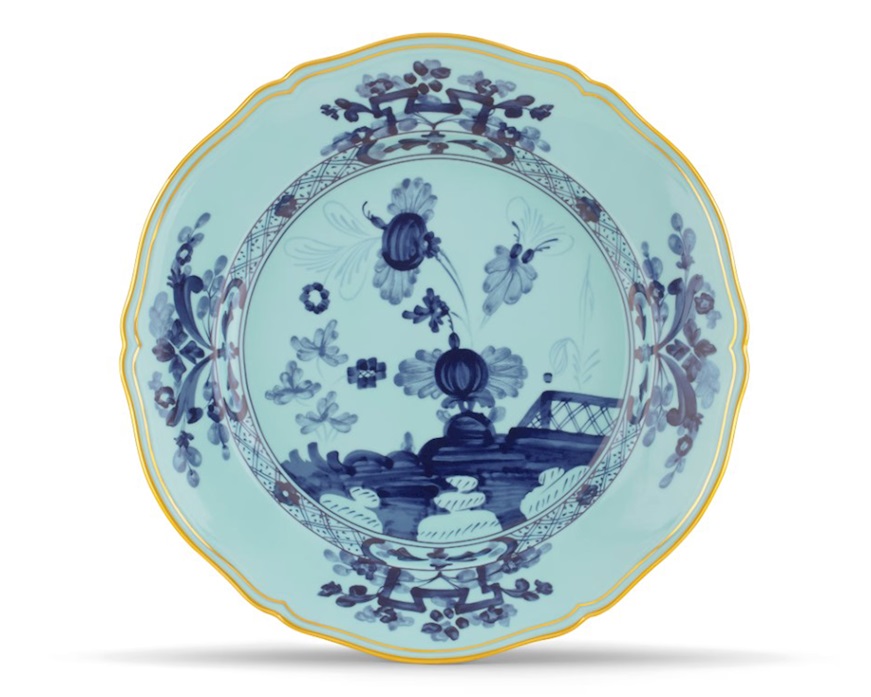 Vassoio rotondo Oriente Italiano Iris porcellana Richard Ginori