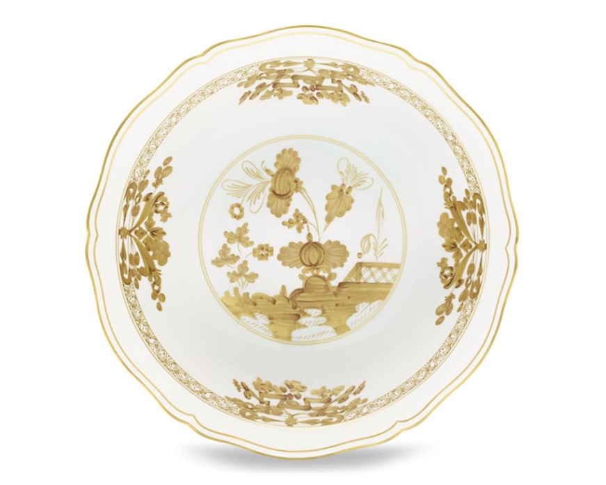 Piatto fondo da portata Oriente Italiano Aurum porcellana Richard Ginori