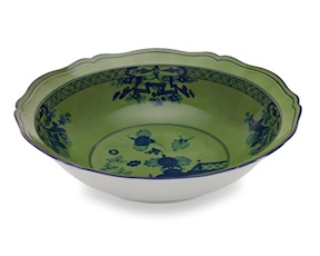 Vassoio rotondo fondo Oriente Italiano Malachite porcellana Richard Ginori