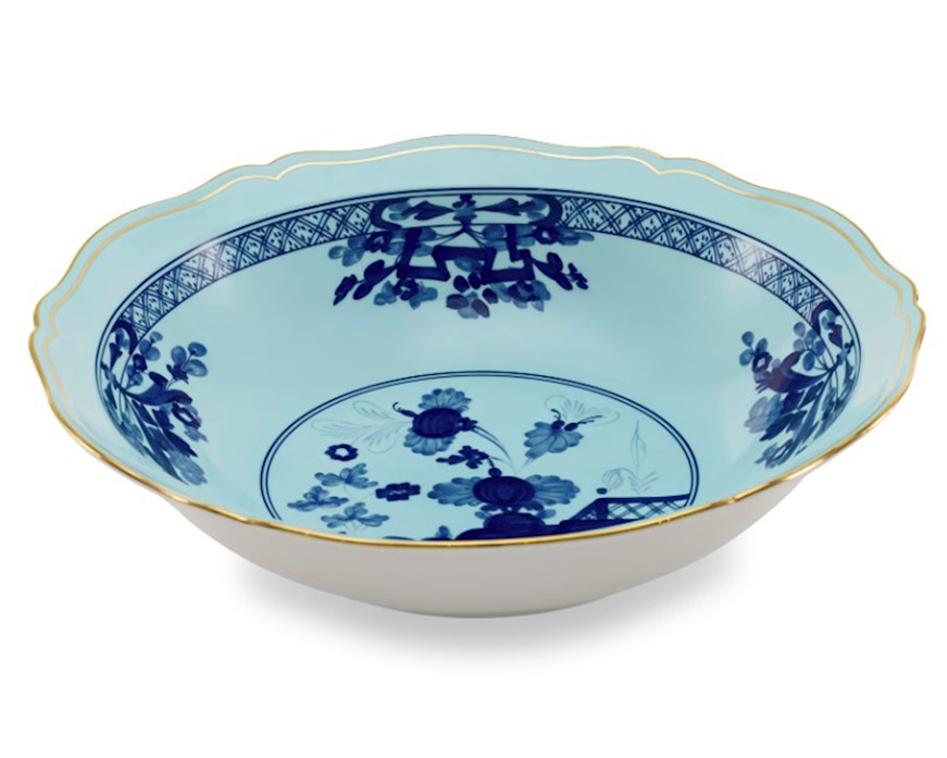 Vassoio rotondo fondo Oriente Italiano Iris porcellana Richard Ginori