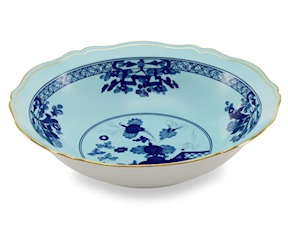 Vassoio rotondo fondo Oriente Italiano Iris porcellana Richard Ginori