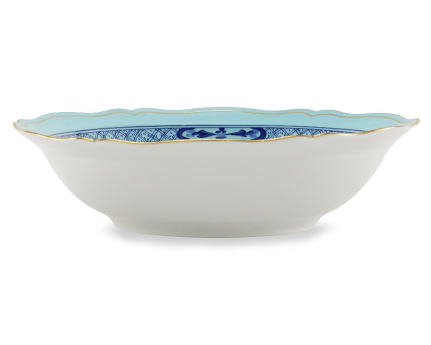 Vassoio rotondo fondo Oriente Italiano Iris porcellana Richard Ginori