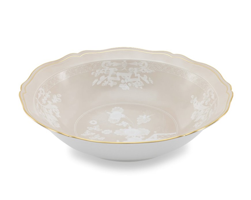 Vassoio rotondo fondo Oriente Italiano Meringa porcellana Richard Ginori