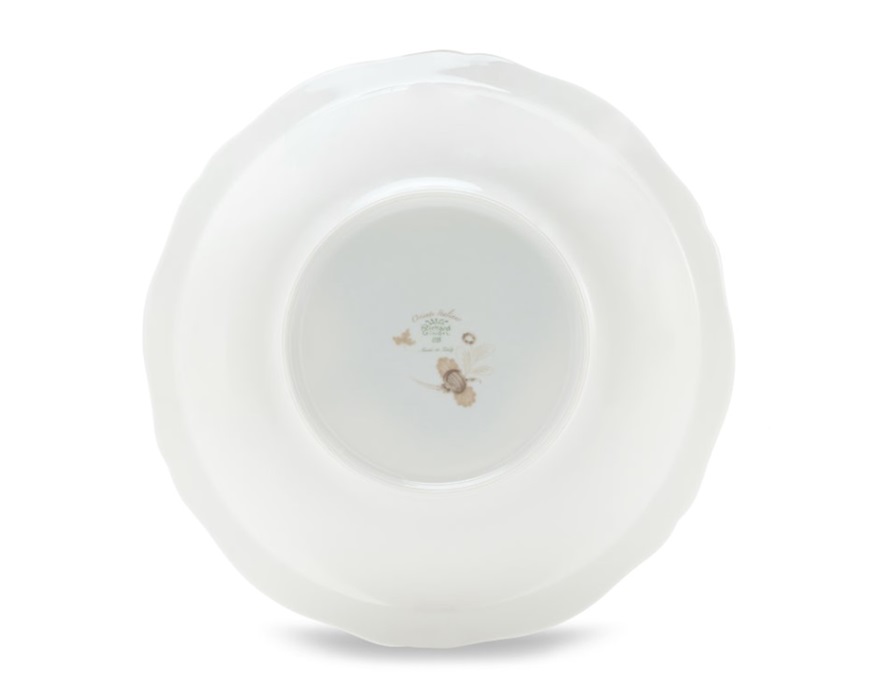 Vassoio rotondo fondo Oriente Italiano Meringa porcellana Richard Ginori