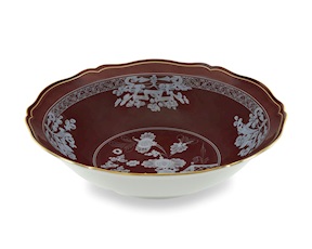 Deep round tray Oriente Italiano Castagn porcelain Richard Ginori